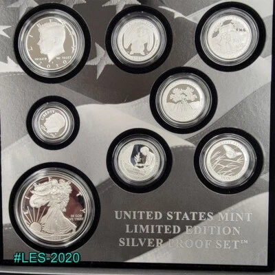 PRISTINE ORIGINAL 2020 S PROOF SILVER EAGLE LIMITED EDITION PROOF SET 20RC  OGP - Image 1 of 4