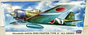 2003 Hasegawa Hobby kits Mitsubishi A6M2b Zero Fighter All Green Type 21 1:72 - Picture 1 of 5