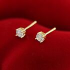 925 STERLING SILVER MENS LADY KIDS CT LAB DIAMOND CLAW ROUND STUD EARRINGS GIFT