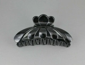 Black plastic 4.25" long big huge barrette clip claw clamp thick hair - Picture 1 of 10
