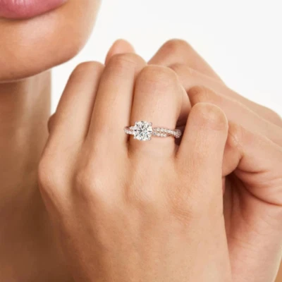 Platinum Diamond Ring IGI Lab Created 1.70 Ct Round Cut PT950 Black Friday Sale - Image 1 of 4