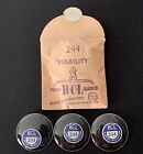 3 X Vintage 3Mm Dome 24.4Mm Bcl Nos Perspex Watch "Glass" Dial Crystals #244