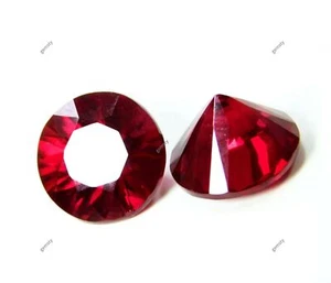 CERTIFIED Round Cut 14 Ct Natural Red Ruby Loose Gemstone 2 Stones - Picture 1 of 11