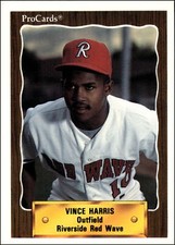 1990 CMC #718 Vince Harris   Rookie Riverside Red Wave