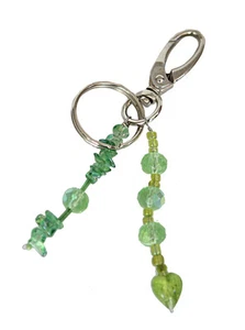 Key Chain in Transparent  Green Shades ,Heart  Shape, 3" Tall * - Picture 1 of 1
