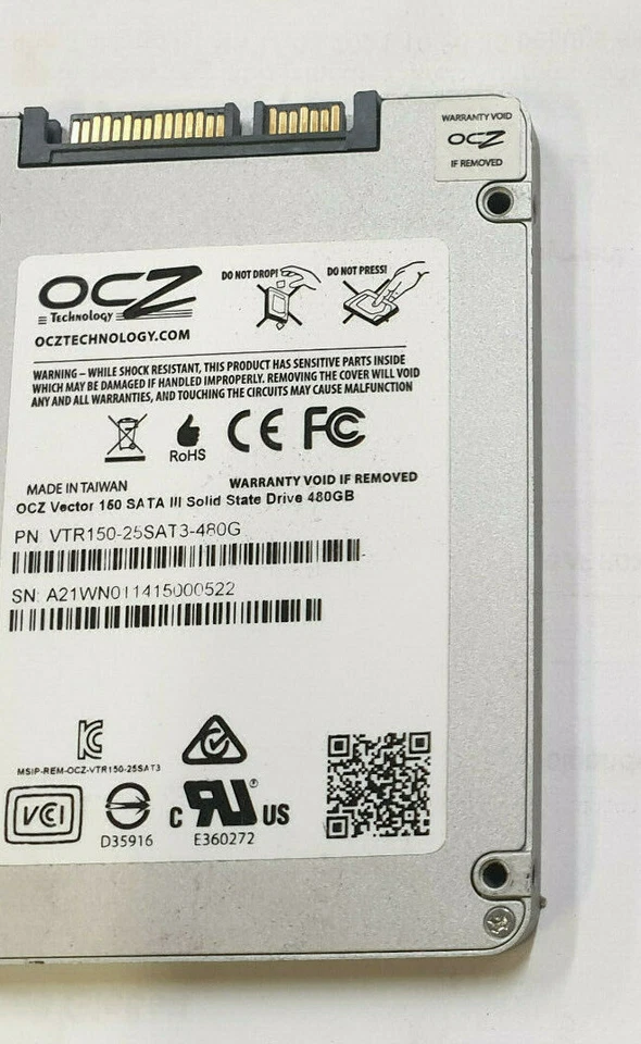  OCZ VTR150-25SAT3-480G interne SSD 480GB (6,4 cm (2,5 Zoll), SATA III) silber  - Bild 1 von 1