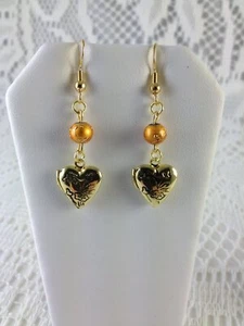 Handmade French Hook Earrings Jewelry Simple Gold Locket Earrings tblpr205 - Picture 1 of 2