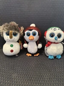 3 Christmas Ty Beanie Boos All W/tags & Protectors & Tush Tags BRAND NEW - Picture 1 of 14