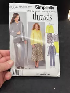 Simplicity Pattern 0364 Talla 8/10/12/14/16 - Faldas Chaqueta Top Falda Pantalones - Imagen 1 de 5