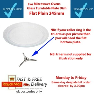 ASDA Microwave Turntable Dish Plate Smooth Glass 245mm - Picture 1 of 3