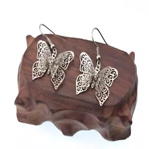 Lucky Brand Silver Cutout Butterfly Earrings. - Picture 1 of 6