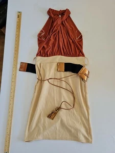 Damen Kleid Gossip Größe 12 Ärmellos Hochgeschlossen Gürtel 7805 - Bild 1 von 11