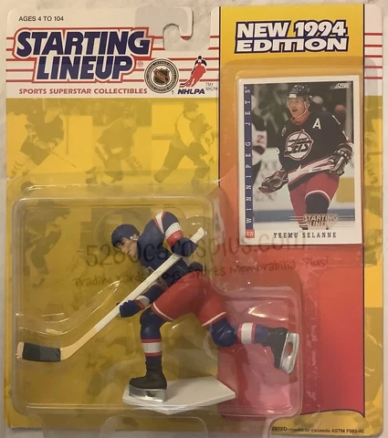 TEEMU SELANNE - WINNIPEG JETS Starting Lineup SLU NHL 1994 Action Figure & Card Cover