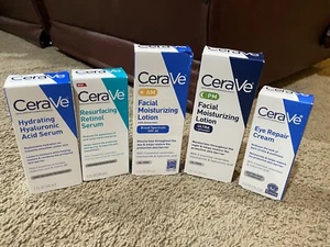 Cerave Lot Of 5 Retinol Hyaluronic Serum Am/PM Moisturizer Eye Repair Cream New - Picture 1 of 12