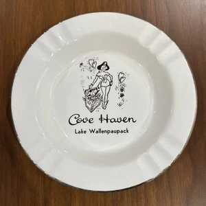 1950s "Sabina Line" Warranted 22K Lake Wallenpaupak Cove Haven Ashtray 4 Lovers - Picture 1 of 6