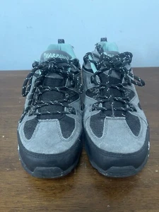 Bearpaw Memory Foam Women's Lace Up Hiker Shoes Sneakers Gray Light Blue US Sz 8 - Picture 1 of 10