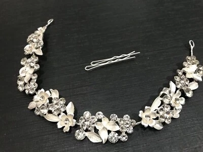 Diadema Vintage Novia Boda Cristal Estrás Accesorios para el Cabello Plata Ha910 Foto 1 de 4