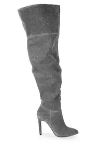 Botas hasta la rodilla RENVY Molliann Stiletto con brillo de peltre para mujer nuevas con etiquetas 5,5 $200 - Imagen 1 de 6