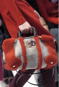 FENDI Designer FALL 2005 Rare Squirrel Shearling Runway Bag - Picture 1 of 11