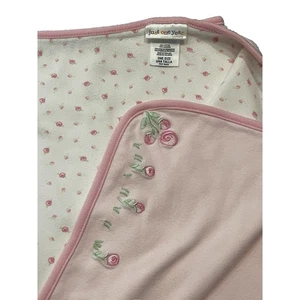 Manta Carter's Just One Year Rosa Algodón Reversible Floral Bordado - Imagen 1 de 14