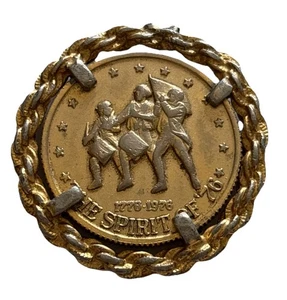 Spirit of '76 Bicentennial Silver Medal Pendant Da Vinci Eagle & Minutemen - Picture 1 of 3