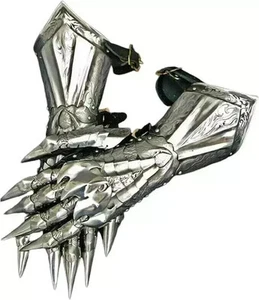 Guantes Guantelete Caballero Medieval Par Acentos Latón Cruzado Armadura Guantes Acero. - Imagen 1 de 8