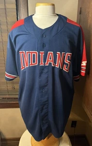 VINTAGE Cleveland Indians Jim Thome Jersey Starter Mens 2XL 90s MLB Stitched - Picture 1 of 10