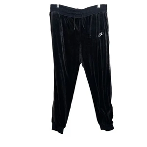 Nike Joggers Women's Large Black Velvet Velour Jogger Sweatpants Athletic - Picture 1 of 10