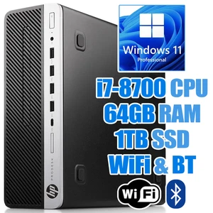 HP ProDesk 600 G5 SFF Windows 11 PC┃i7-8700┃64GB RAM┃1TB NVMe SSD┃WiFi&BT - Picture 1 of 13