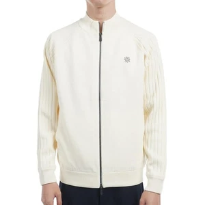 St. Andrews Men's Windproof Full-Zip Knit Blouson (Lined, Striped) ... ore order - Picture 1 of 3