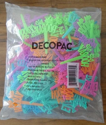 New DecoPac Decopics 24060 Celebratory Sayings Cupcake Toppers 144 Count - Image 1 of 4