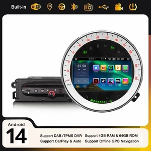 8 Core Android 14 Navi Autoradio CarPlay DAB+ WiFi DVD BMW Mini Cooper 4GB+64GB - Imagen 1 de 19