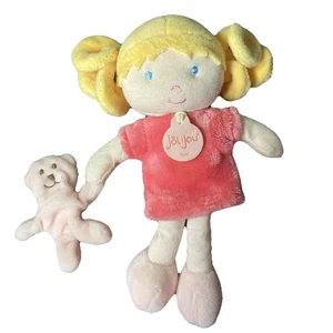 Jolijou Meine erste Puppe Plüsch mit Bär Demoiselle Corail Paris Frankreich 7 Zoll - Bild 1 von 4