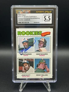 1977 Topps Andre Dawson #473 Signed RC Rookie ⚾️ HOF 🔥 CGC/JSA 5.5 Auto 10 - Picture 1 of 3