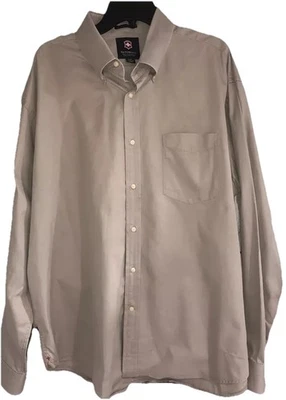 Victorinox Men’s Long Sleeve Khaki Shirt Top Size XXL Button Up 100% Cotton - Image 1 of 4