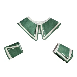 ANTIK 20er Jahre Handarbeit Kind Matrosen Halsband & Manschetten Set grün creme Maritim Set - Bild 1 von 8