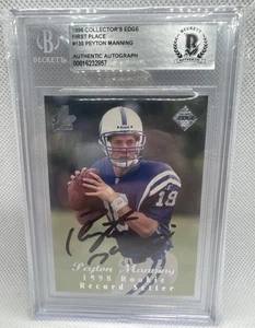 1998 Collector’s Edge AUTO Peyton Manning ROOKIE CARD Signed BAS Autographed RC - Picture 1 of 16