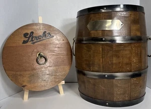 Vintage Stroh’s Bier Holzfass Fasskühler groß Werbung Brauerei Bar Schild - Bild 1 von 16