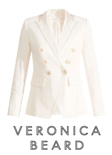 OFF WHITE Veronica Barba Off bianco misto lino Lonny Dickey nero felpa con cappuccio inserto blazer 2