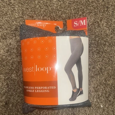 West Loop Seamless Perforated Ankle Leggings Gray Size S/M New With Tags - Image 1 of 3