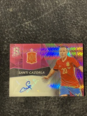 2016-17 Spectra Soccer SANTI CAZORLA Auto Pink 13/25 Spain - Image 1 of 2