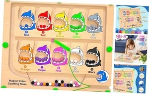 Magnetic Color & Number Maze, Montessori Counting Matching Toys, Wooden Magnet - Picture 1 of 7