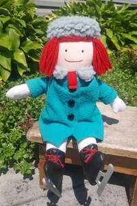 Eden Madeleine Stoffpuppe türkis Filzmantel Schlittschuhe Vintage 14 Zoll 1990 - Bild 1 von 6