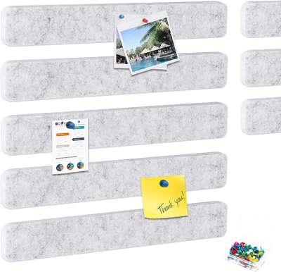 HyFanStr 8 Stück Pinnwand Bar Streifen Korkplatte, Hellgrau Selbstklebende Korkp - Bild 1 von 4