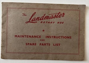 Landmaster Rotary Hoe Original VTG Maintenance Instructions & Spare Parts List - Picture 1 of 4