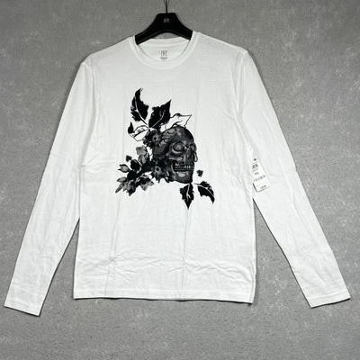 International Concepts Shirt Men’s XS X-Small White Black Skull Print Cotton NWT - Image 1 of 4