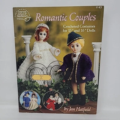 Crochet Costumes Romantic Couples Pattern Doll Book Romeo Juliet Blue Boy Pinkie - Image 1 of 3