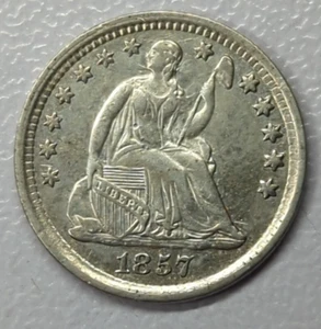1857 Seated Half Dime - BU - Picture 1 of 2