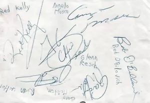 Corte firmado Red Kelly Angelo Mosca Glenn Resch Bob O'Bilovich Gary McAdam Walter - Imagen 1 de 1