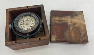 Vintage Nautical Dirigo Wood Boxed Boat Compass - Picture 1 of 5